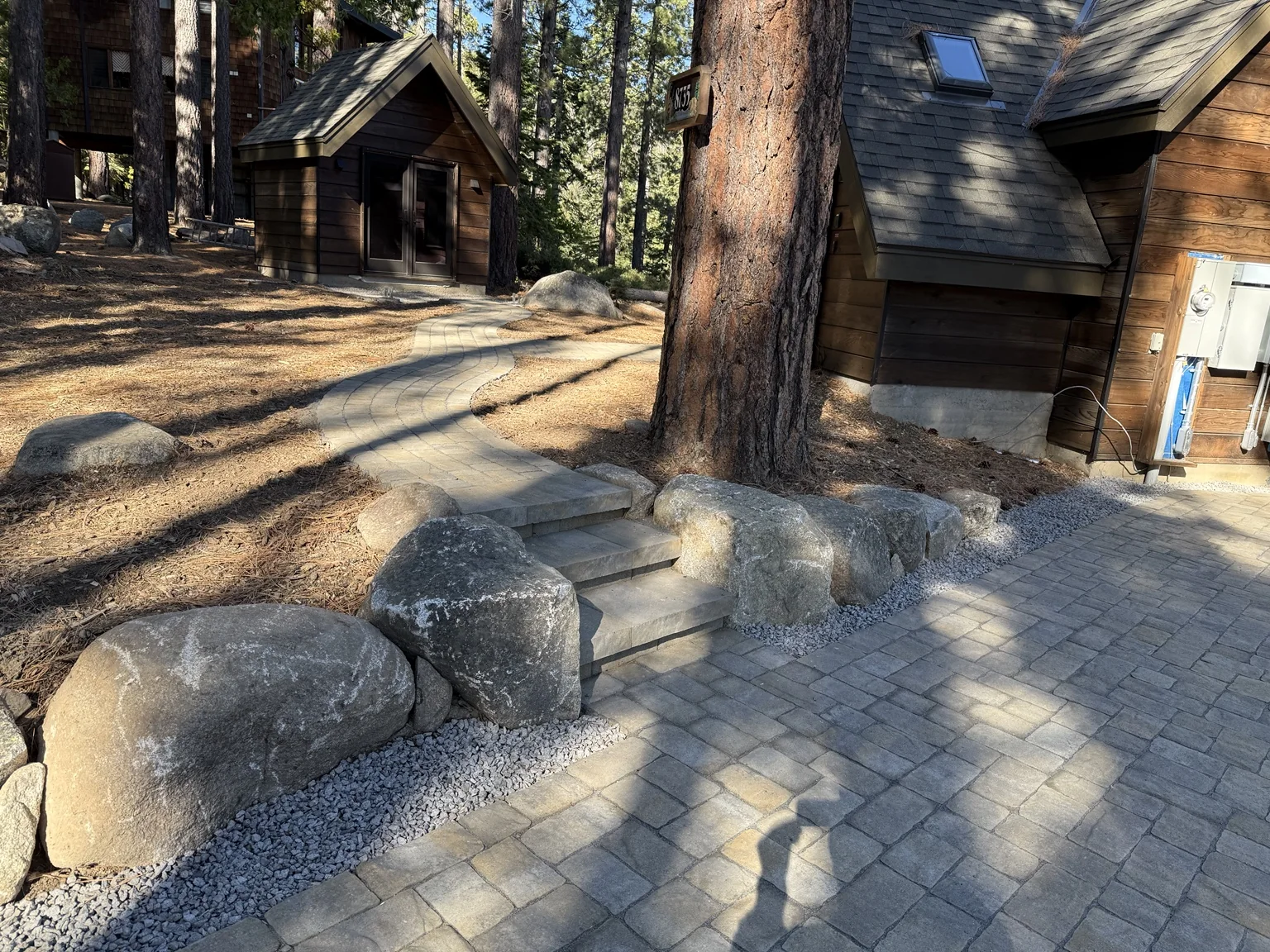 Boulder walkway